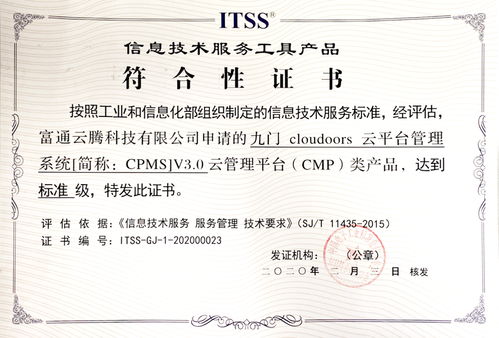 富通云騰通過ITSS信息技術服務工具產品符合性評估，彰顯專業服務實力